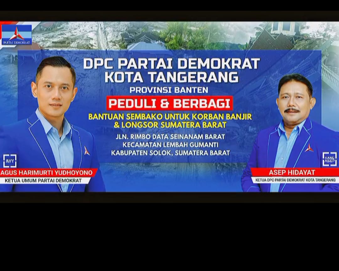 Partai Demokrat Peduli Korban Banjir dan Longsor di Sumatera Barat